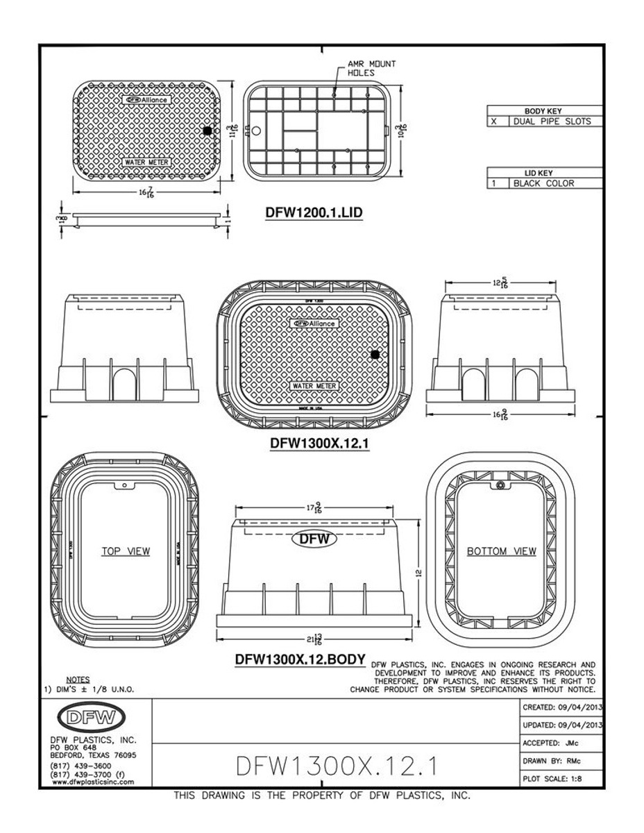 DFW1300X.12.1 DUAL PLASTIC METER BOX W/SOLID LID | Coburn Supply
