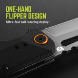 Tru fmk 1030 berm tanto flipper knife infographic one hand flipper