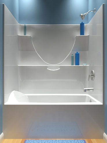 TC603679LWH Diamond White One Piece Tub/Shower Centennial 60