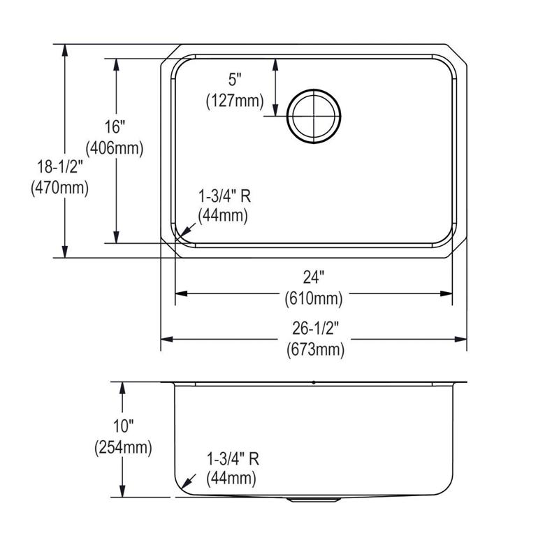 E L U H241610 topfront dim